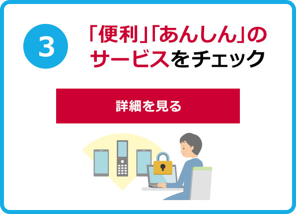 ４．「便利」「あんしん」のサービスをチェック 詳細を見る